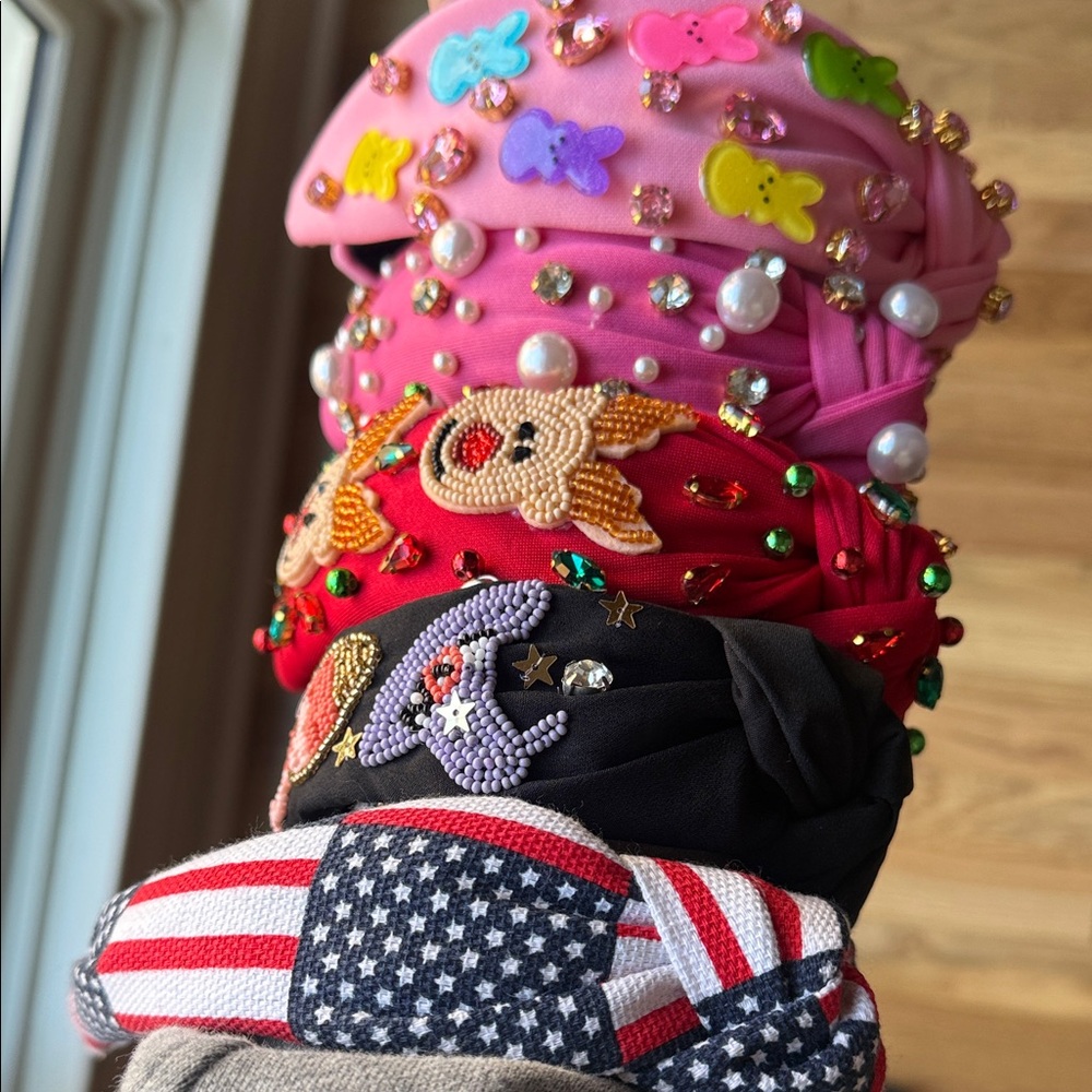 Colorful Embellished Headbands Set